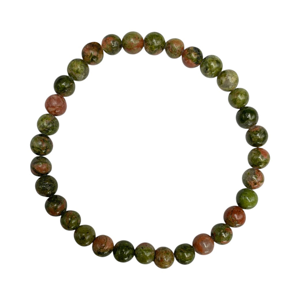 Pulsera Esferas de Unakita - en forma de esfera