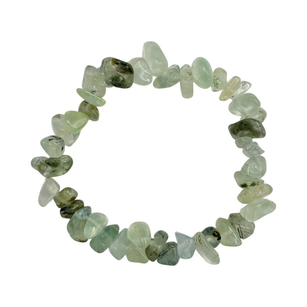 Pulsera Chips de Prehnita - pulsera de piedras