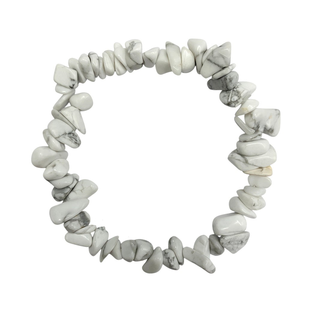 Pulsera Chips de Howlita Blanca - pulsera de piedras
