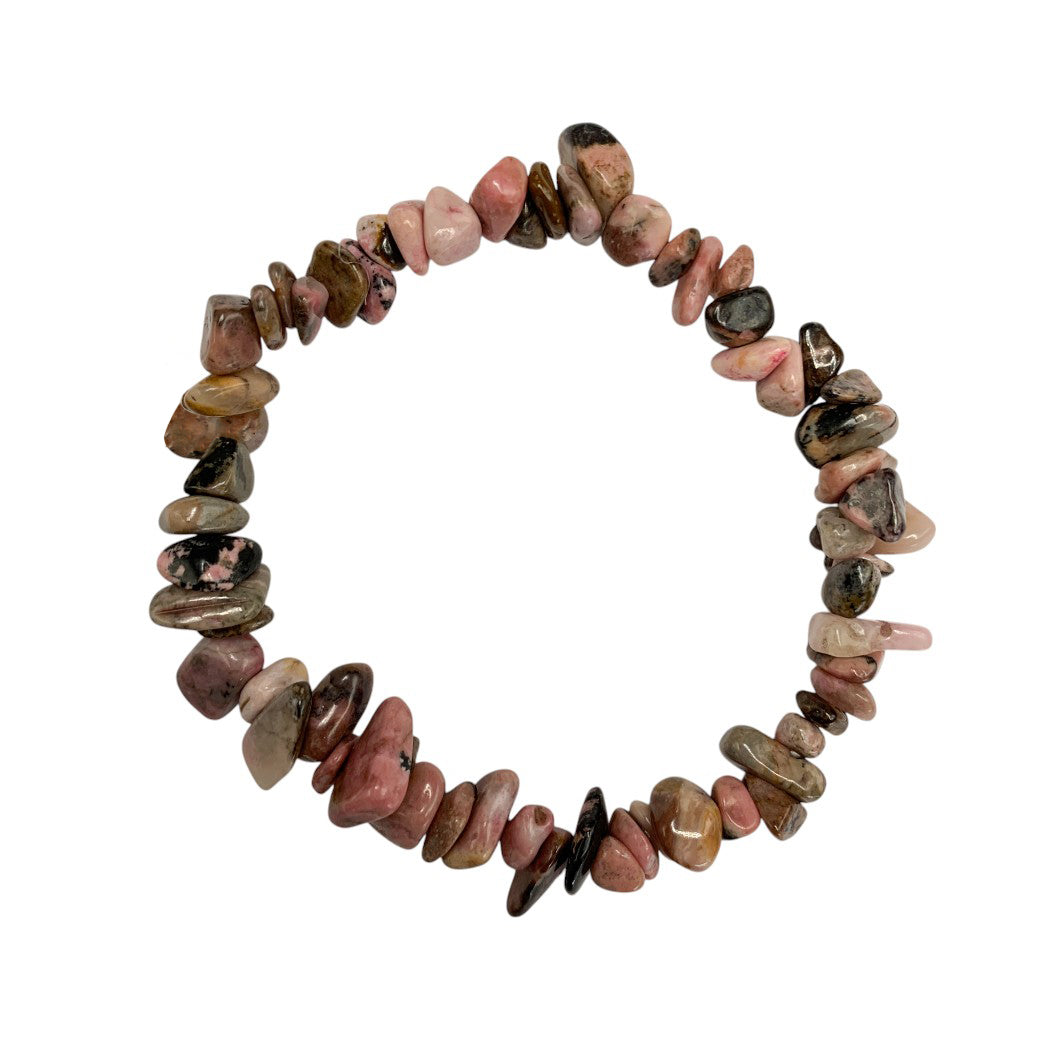 Pulsera Chips de Rodonita - pulsera de piedras