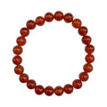 Pulsera Esferas de Cornalina Naranja Brillado - en forma de esfera