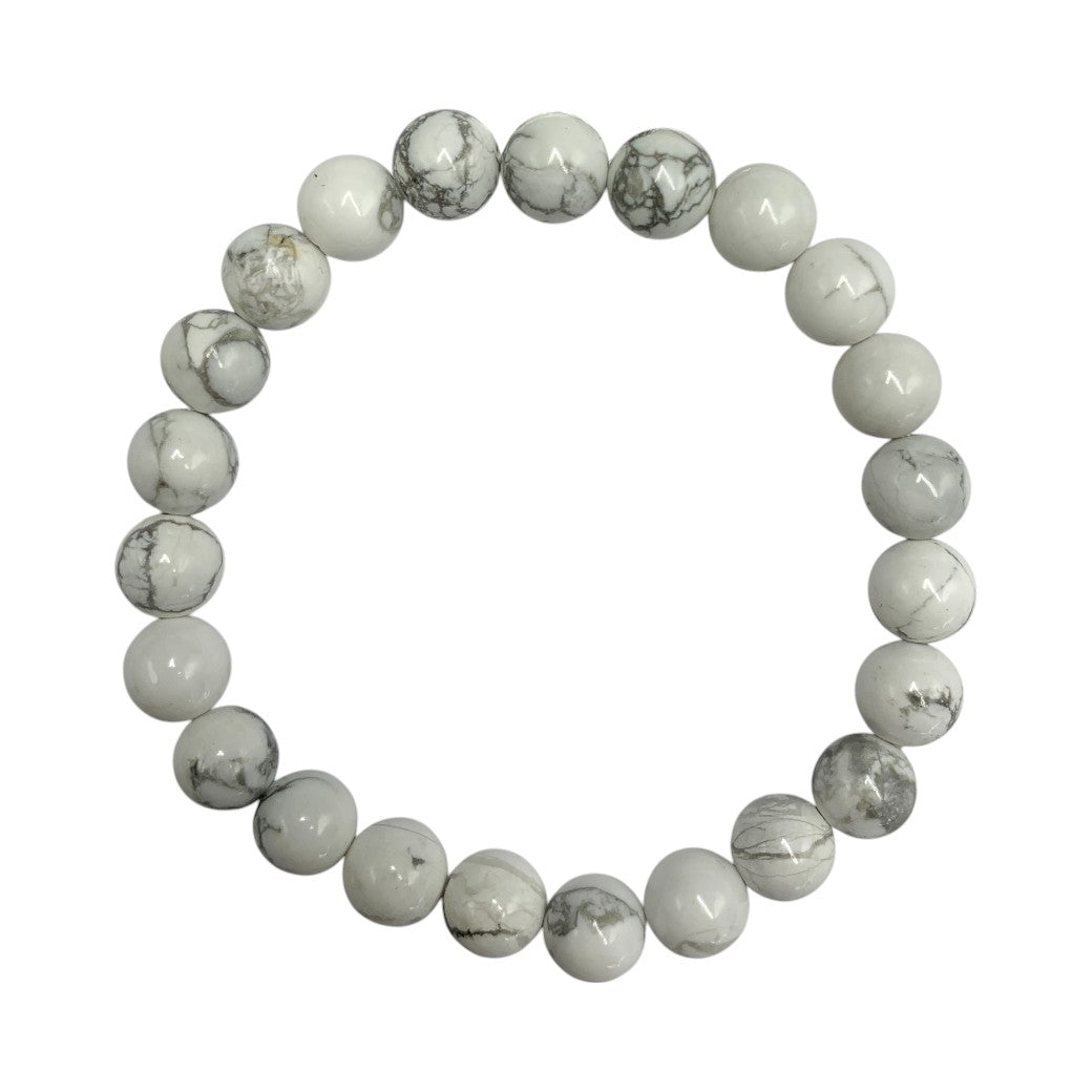 Pulsera Esferas de Howlita Blanca - en forma de esfera