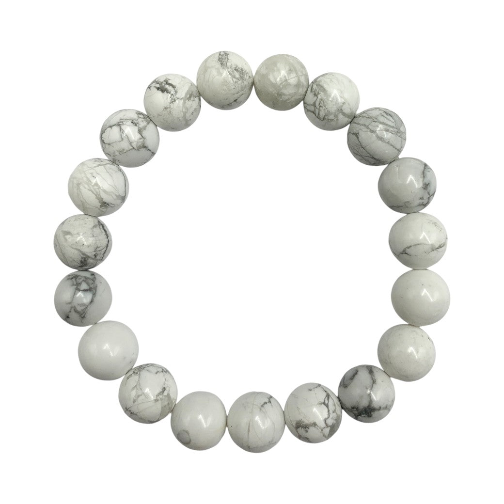 Pulsera Esferas de Howlita Blanca - en forma de esfera