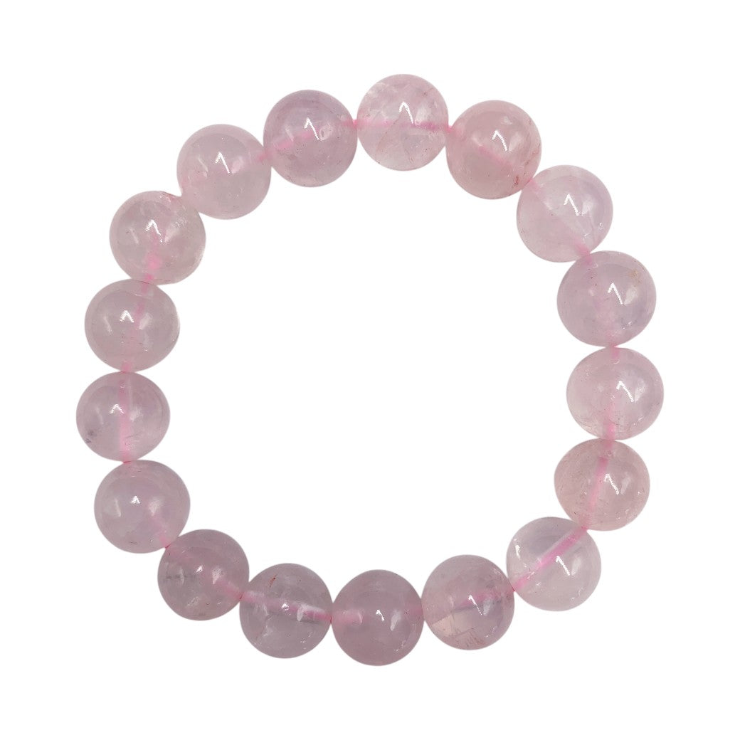 Pulsera Esferas de Cuarzo Rosa - en forma de esfera