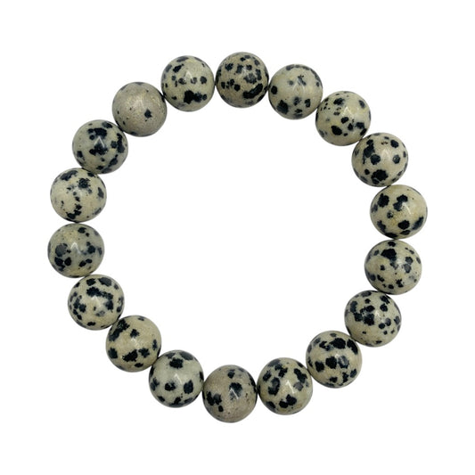 PULSERA ESFERAS DE JASPE DALMATA.