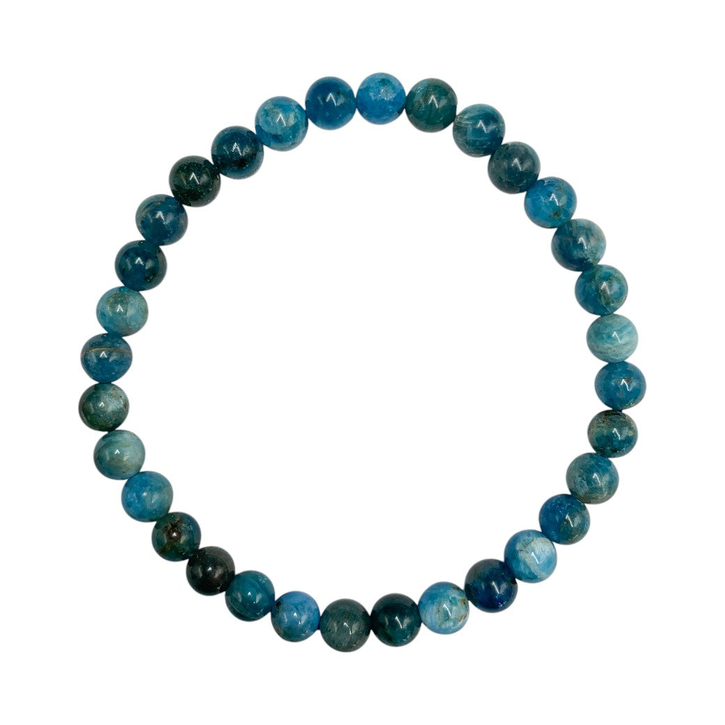 Pulsera Esferas de Apatito Azul - en forma de esfera