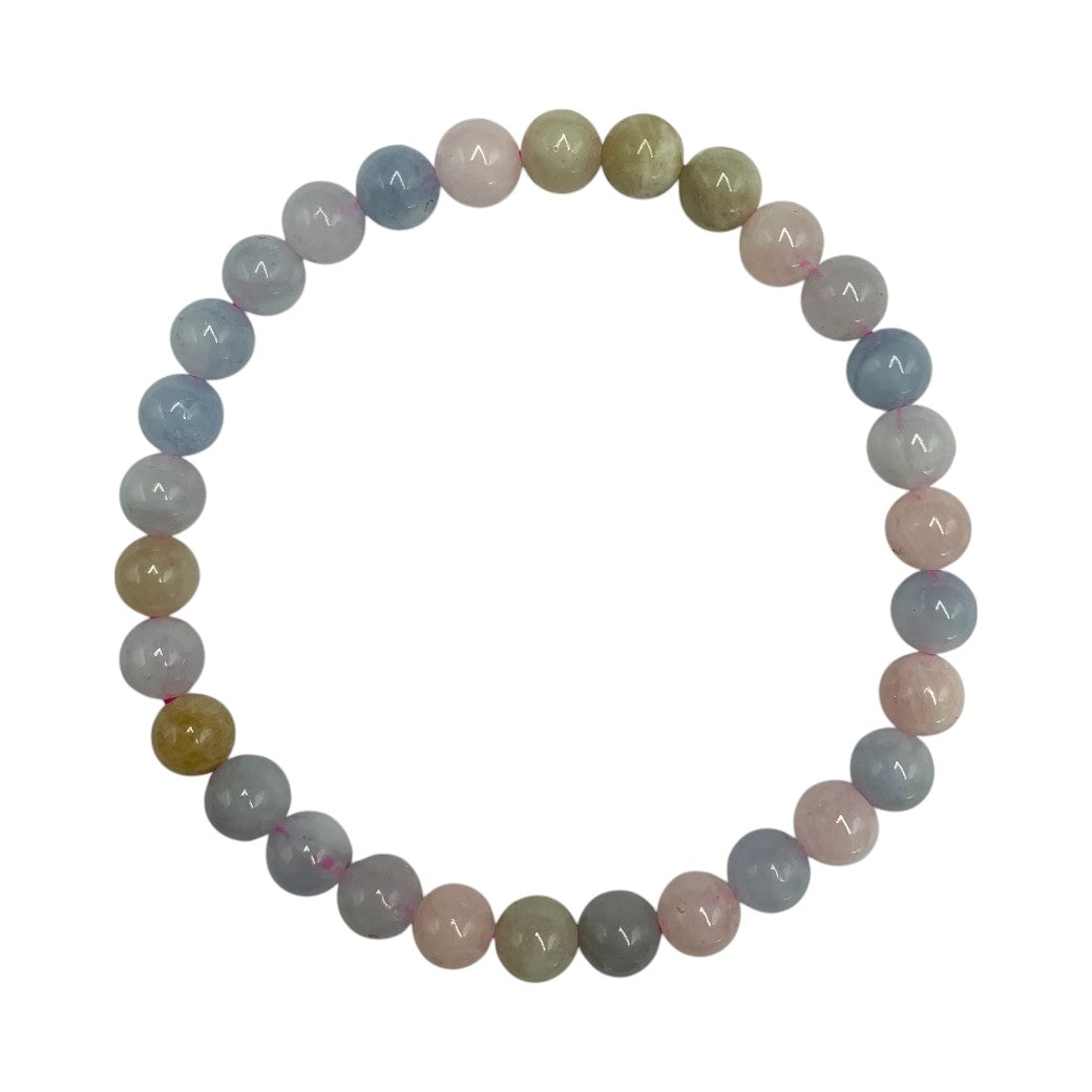Pulsera Esferas de Morganita - en forma de esfera