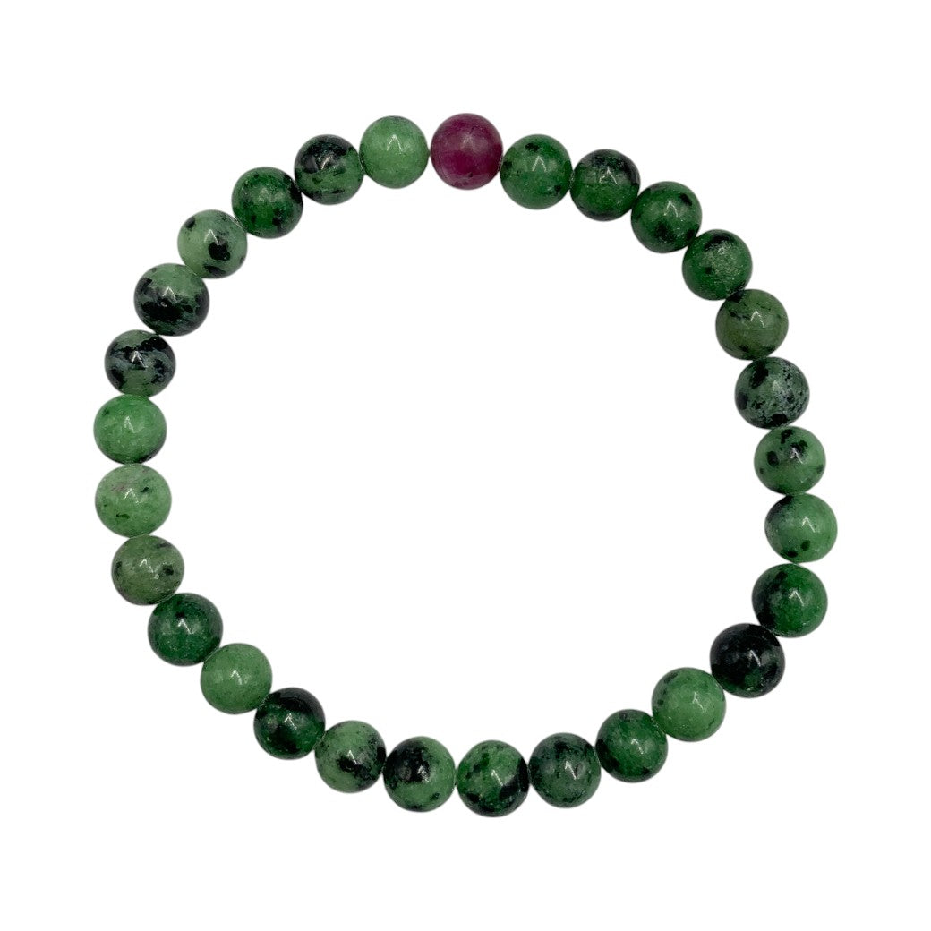 Pulsera Esferas de Zoisita Rubí - en forma de esfera