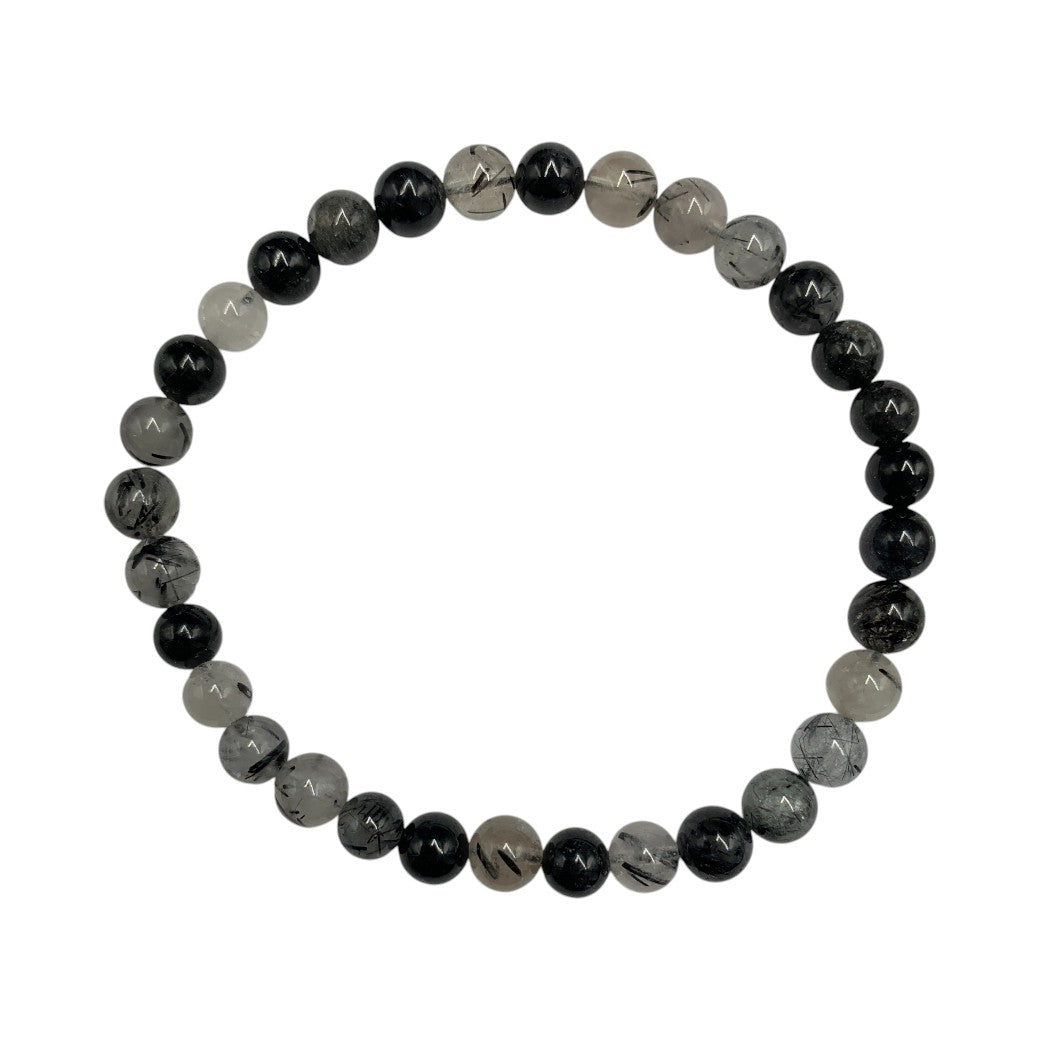 Pulsera Esferas de Cuarzo Turmalinado - en forma de esfera