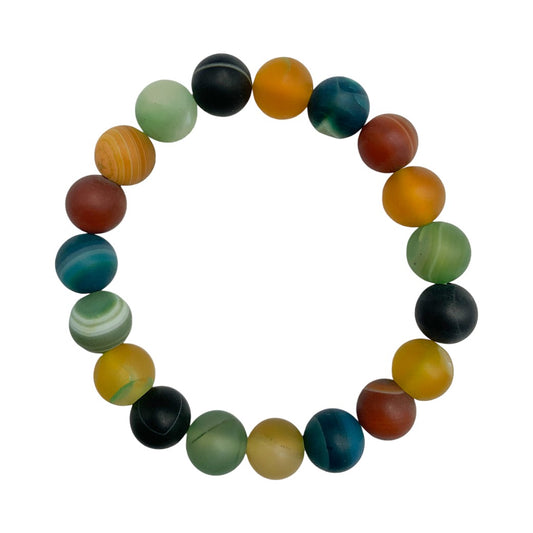 PULSERA ESFERAS ÁGATA CHAKRAS.