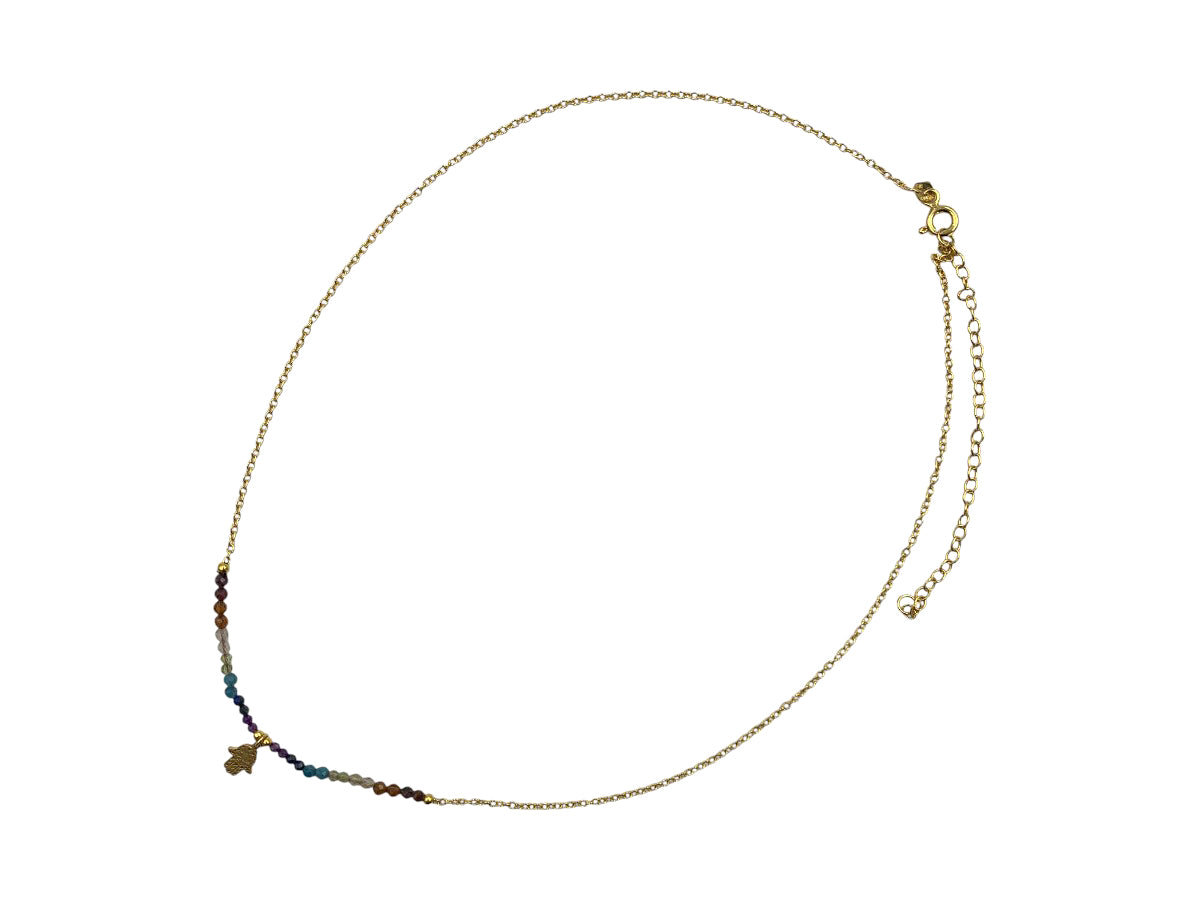 Collar de Plata .925 Chakras Mano de Fatima - collar con dije