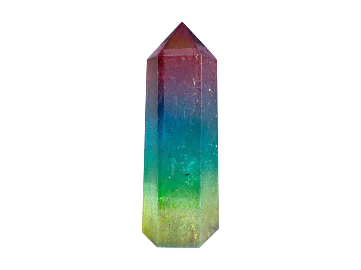 Punta de Cuarzo Aura Arcoiris - en punta natural
