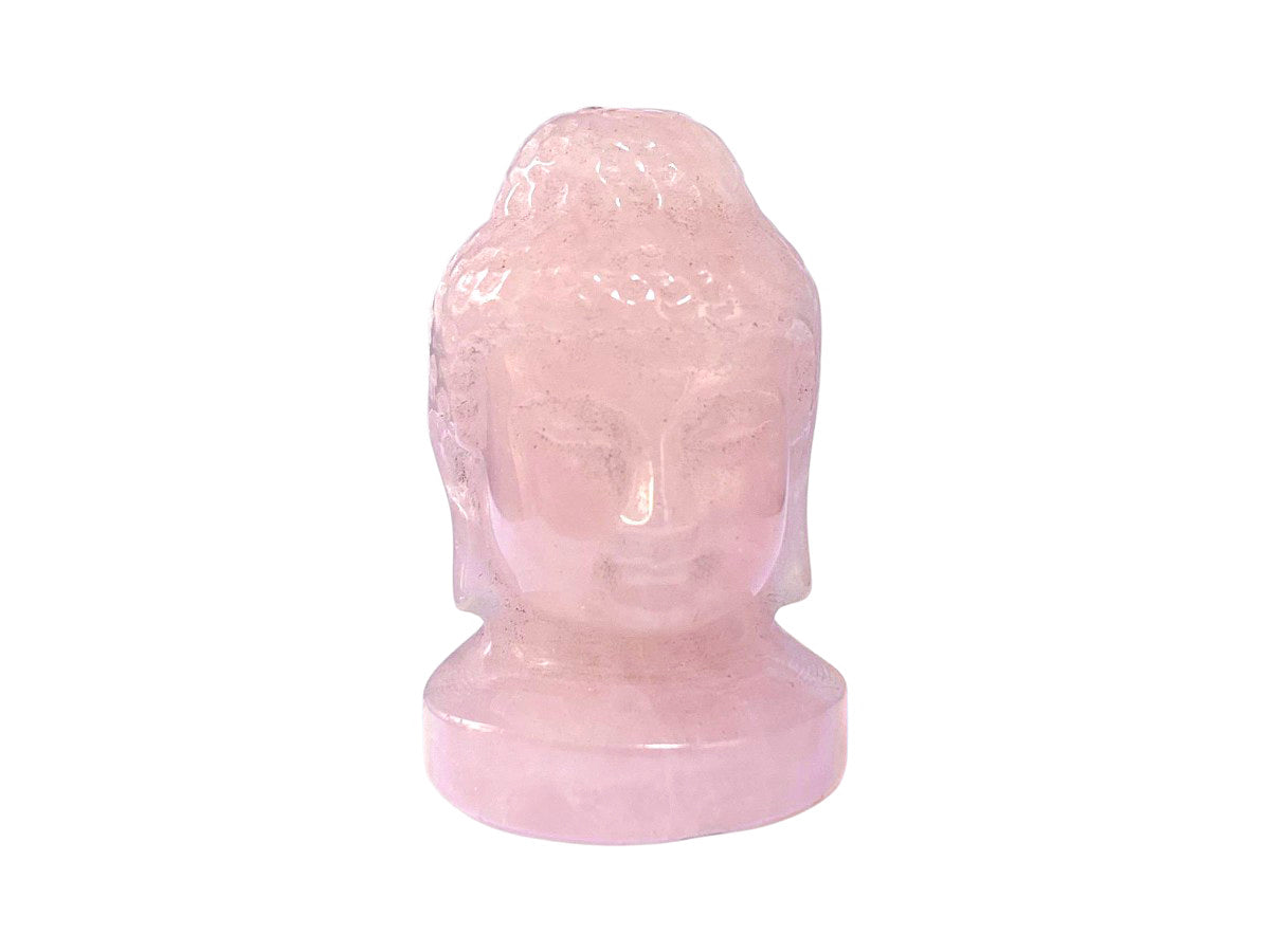 Cabeza de Buda de Cuarzo Rosa - pieza natural | Mineralia