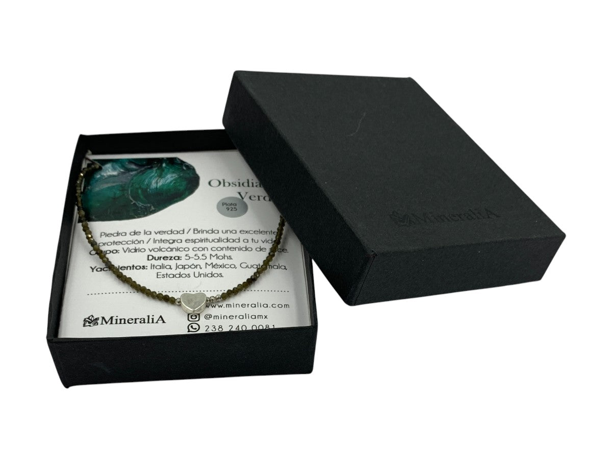 Collar de Obsidiana Verde - vista lateral