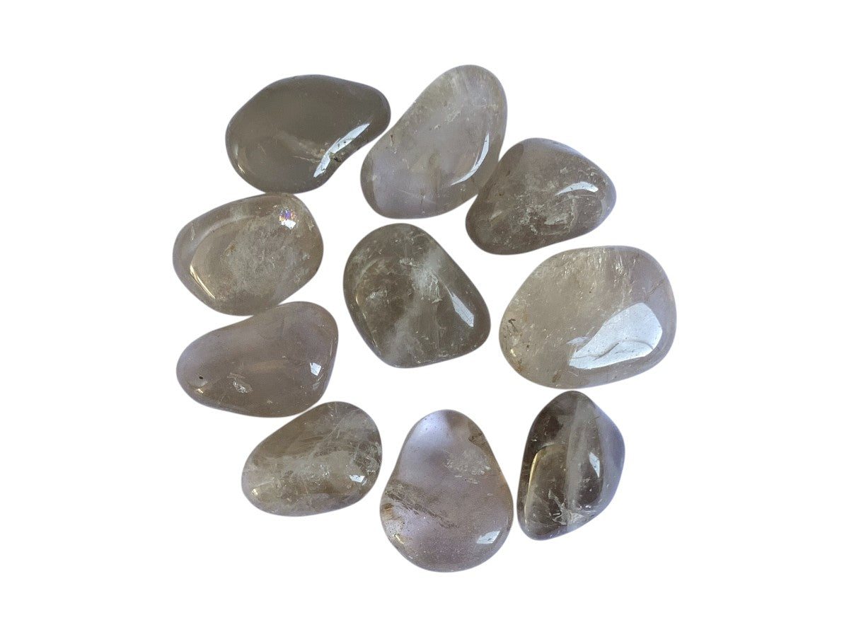Paquete 10 Piezas Tamborileado DE Cuarzo Ahumado | MineraliA
