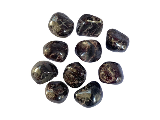 PAQUETE DE 10 PIEZAS DE TAMBORILEADO GRANATE NUGGET