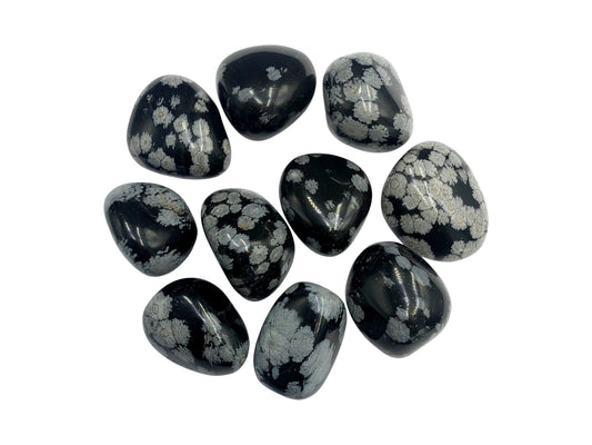 PAQUETE DE 10 PIEZAS DE TAMBORILEADO OBSIDIANA NEVADA
