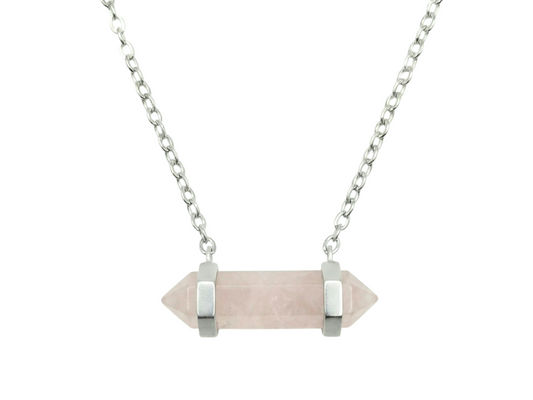 COLLAR DE PLATA .925 CUARZO ROSA