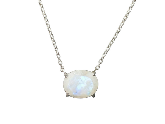 COLLAR DE PLATA .925 CENTRO PIEDRA LUNA