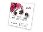 Set Dije y Aretes de Rubí en Plata .925 - vista lateral