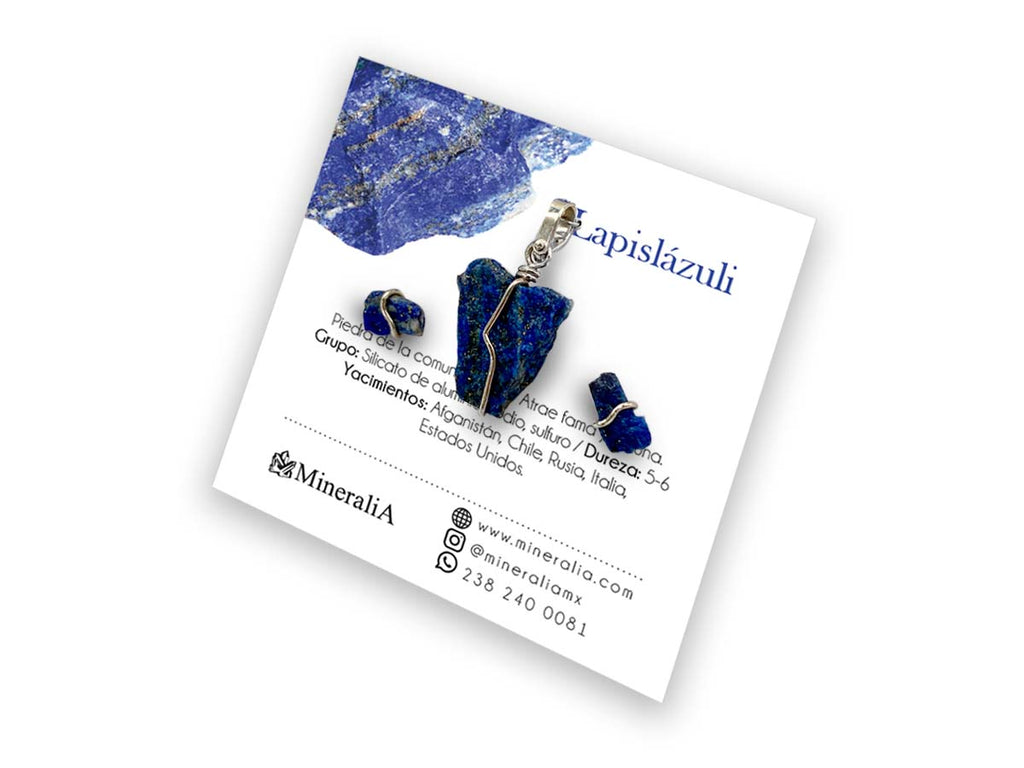 Set Dije y Aretes de Lapislázuli en Plata .925 - vista lateral