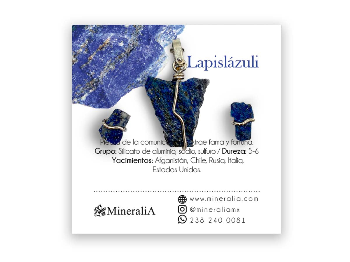 Set Dije y Aretes de Lapislázuli en Plata .925 - pieza en plata .925