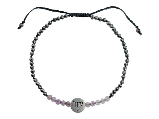 PULSERA DEL ZODIACO "VIRGO" CON ESPINELA.