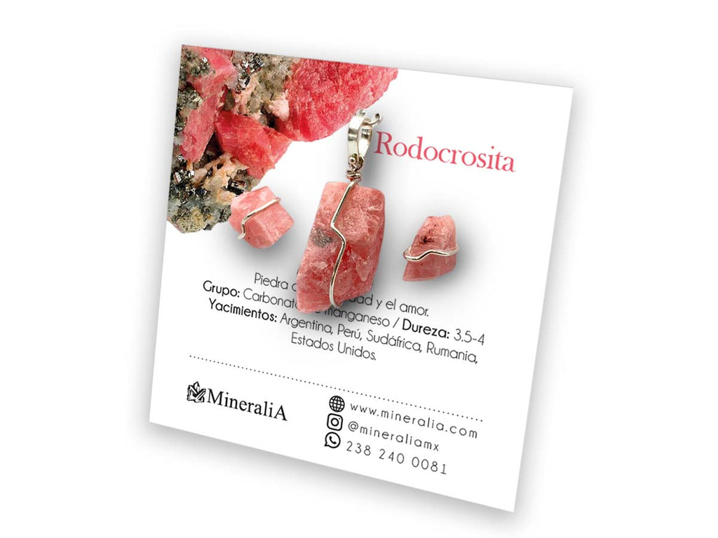 Set Dije y Aretes de Rodocrosita en Plata .925 - vista lateral