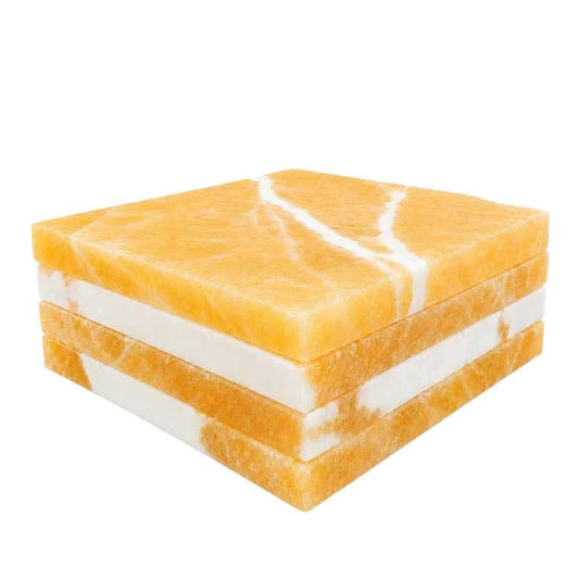 SET DE PORTAVASOS DE CALCITA NARANJA