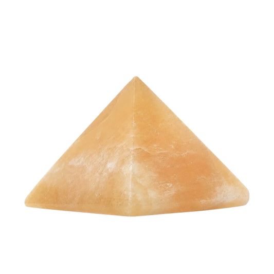 PIRÁMIDE DE CALCITA NARANJA PULIDA Y BRILLADA