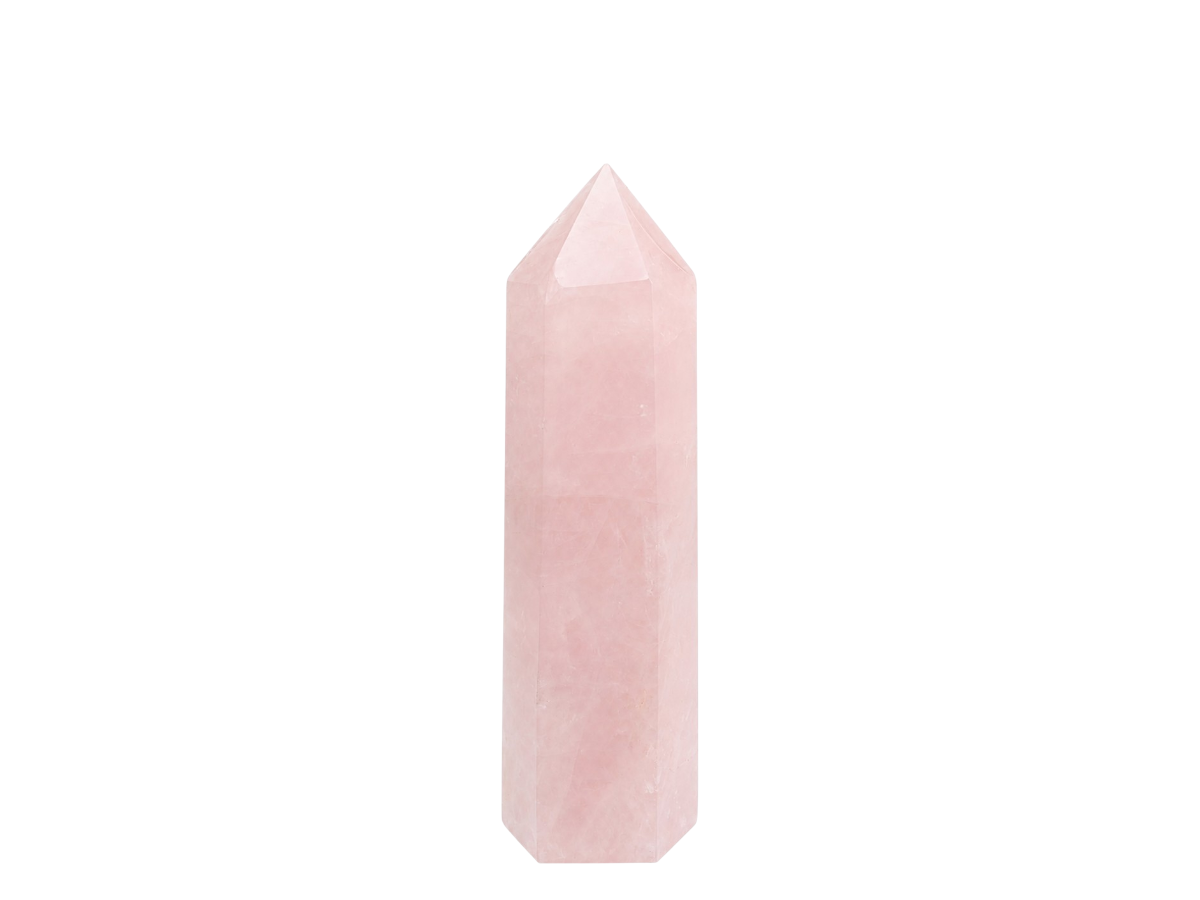 PUNTA DE CUARZO ROSA LAPIDADA