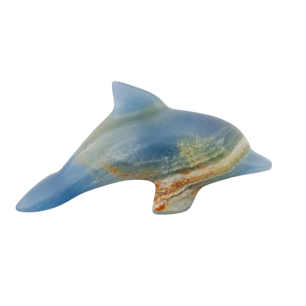FIGURA DELFÍN DE ÓNIX AZUL