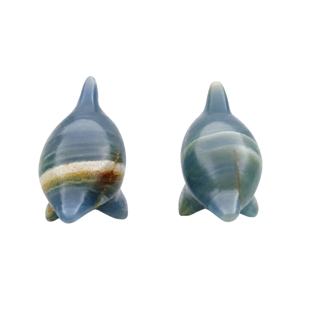 FIGURA DELFÍN DE ÓNIX AZUL