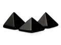 Set de Tres Pirámides de Obsidiana Negra en Punta Mini - en punta natural
