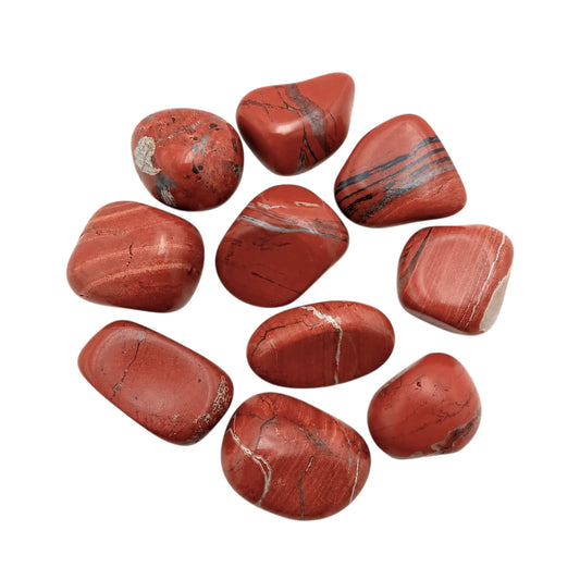 Tamborileado de Jaspe Rojo Sardo 10 Piezas