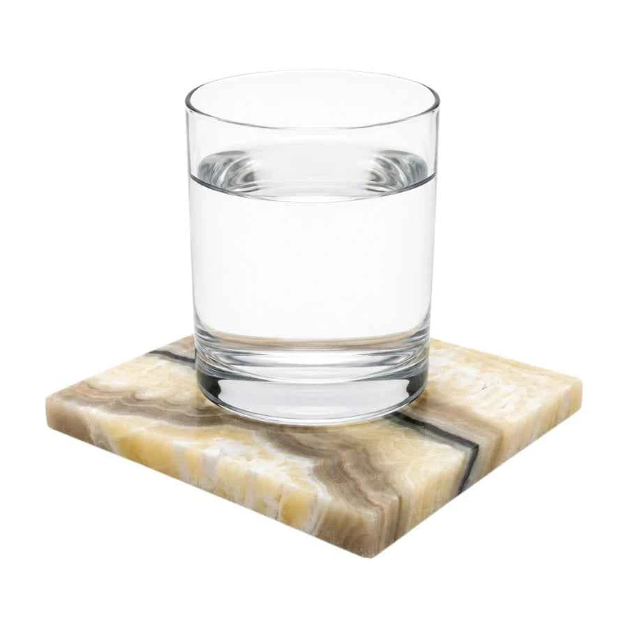 SET DE PORTAVASOS DE ÓNIX CEBRA
