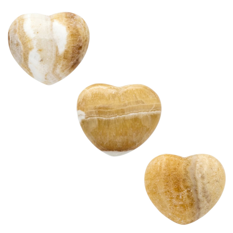 CORAZÓN PUFF DE CALCITA AMARILLA