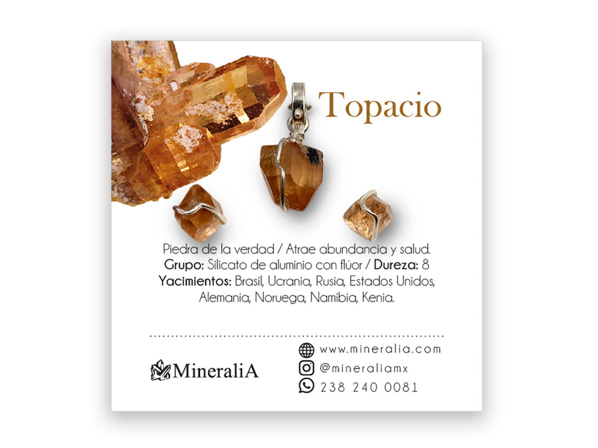 Set Dije y Aretes de Topacio en Plata .925 - pieza en plata .925