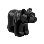 Figura Oso Grizzly de Ónix Negro Pulido - piedra pulida