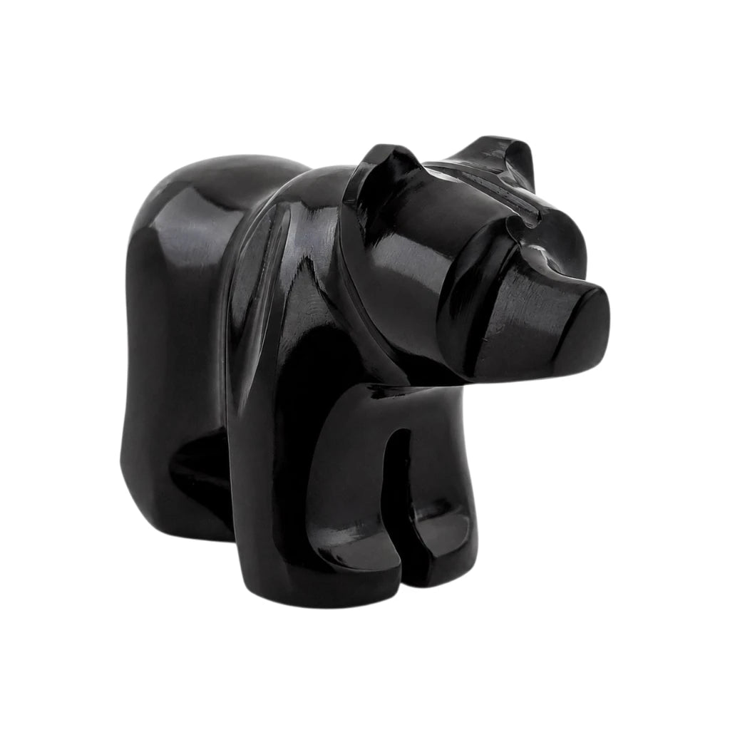 FIGURA OSO GRIZZLY DE ÓNIX NEGRO PULIDO