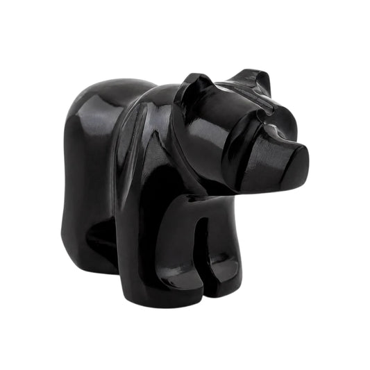 FIGURA OSO GRIZZLY DE ÓNIX NEGRO PULIDO