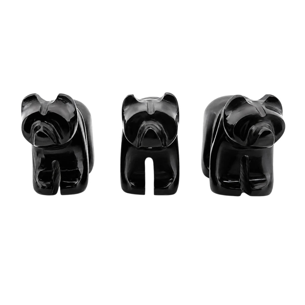 FIGURA OSO GRIZZLY DE ÓNIX NEGRO PULIDO