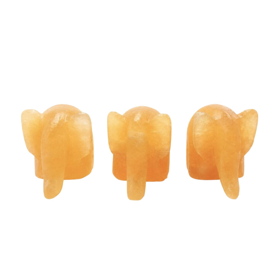 FIGURA ELEFANTE DE CALCITA NARANJA
