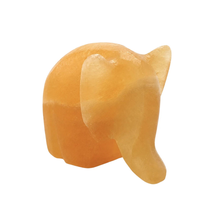 FIGURA ELEFANTE DE CALCITA NARANJA