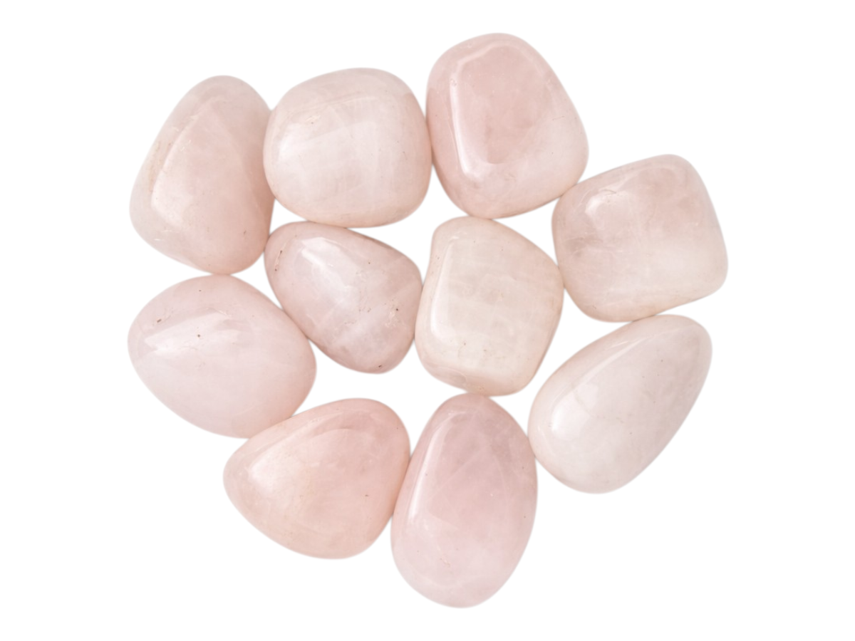 Paquete 10 Piezas Tamborileado DE Cuarzo Rosa | MineraliA