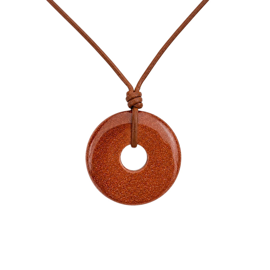 COLLAR CORTO CON DONA DE AVENTURINA DORADA