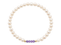 Pulsera DE Perlas Con Centro DE Amatista Y Plata .925 | MineraliA