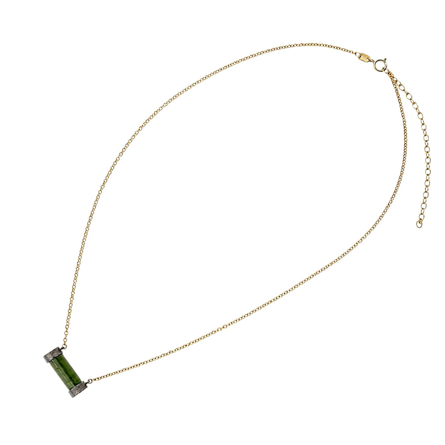 COLLAR DE PLATA.925 CENTRO TURMALINA VERDE