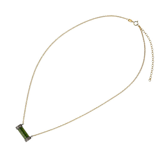 COLLAR DE PLATA.925 CENTRO TURMALINA VERDE