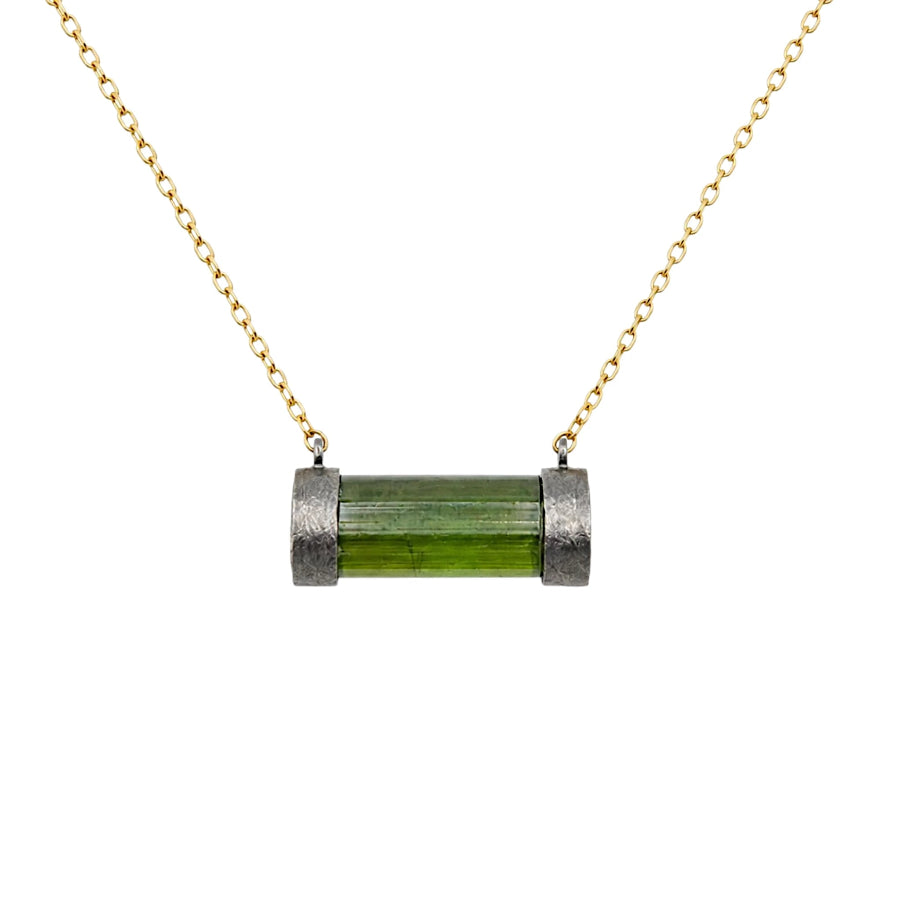 COLLAR DE PLATA.925 CENTRO TURMALINA VERDE